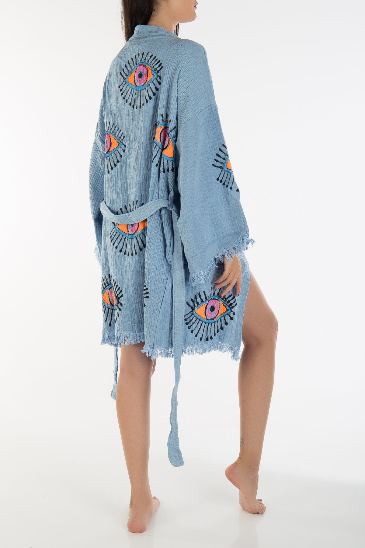 Cordelia - Blue Handmade Short Kimono