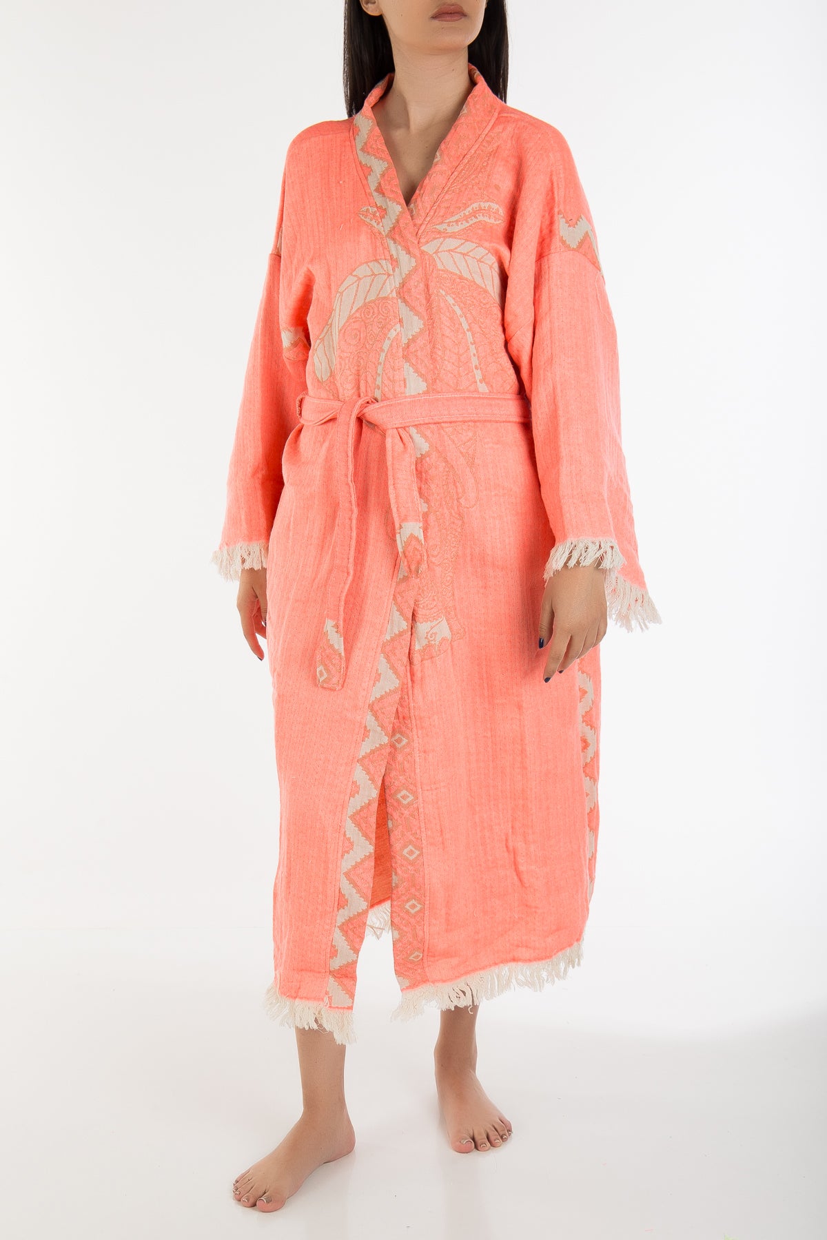 Astrid - Coral Elephant Handmade Kimono