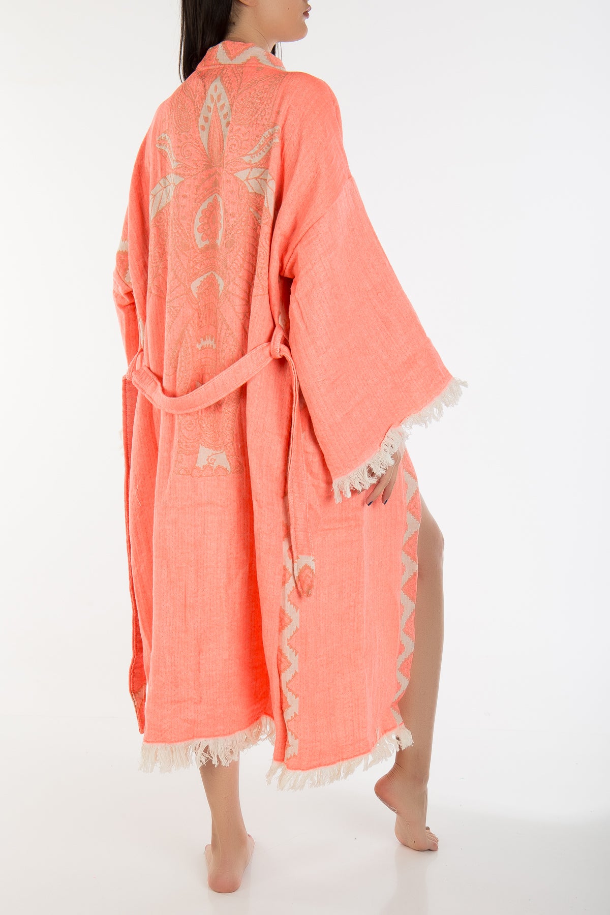 Astrid - Coral Elephant Handmade Kimono