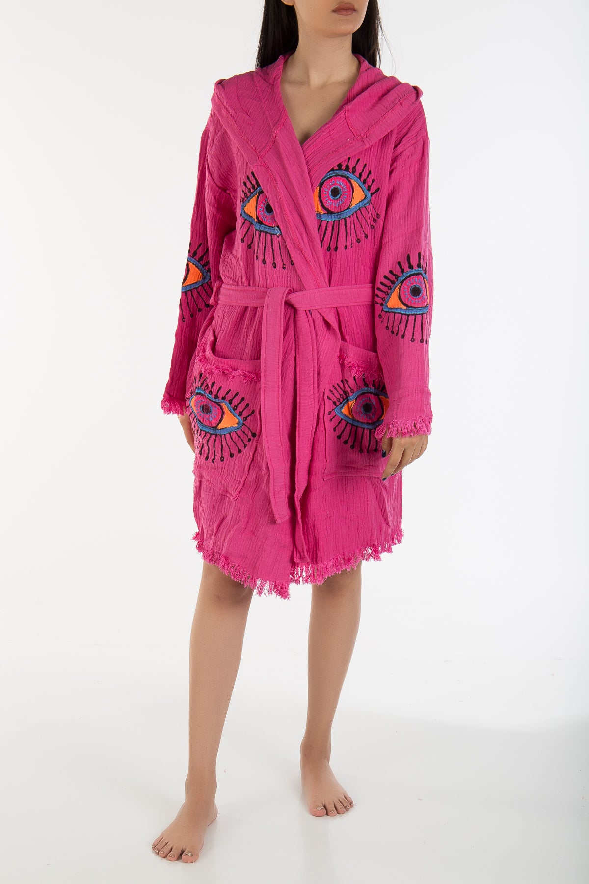 Imogen - Pink Handmade Hooded Kimono