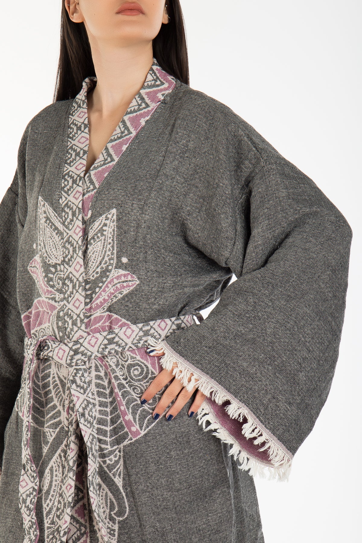 Astrid - Gray Elephant Handmade Kimono