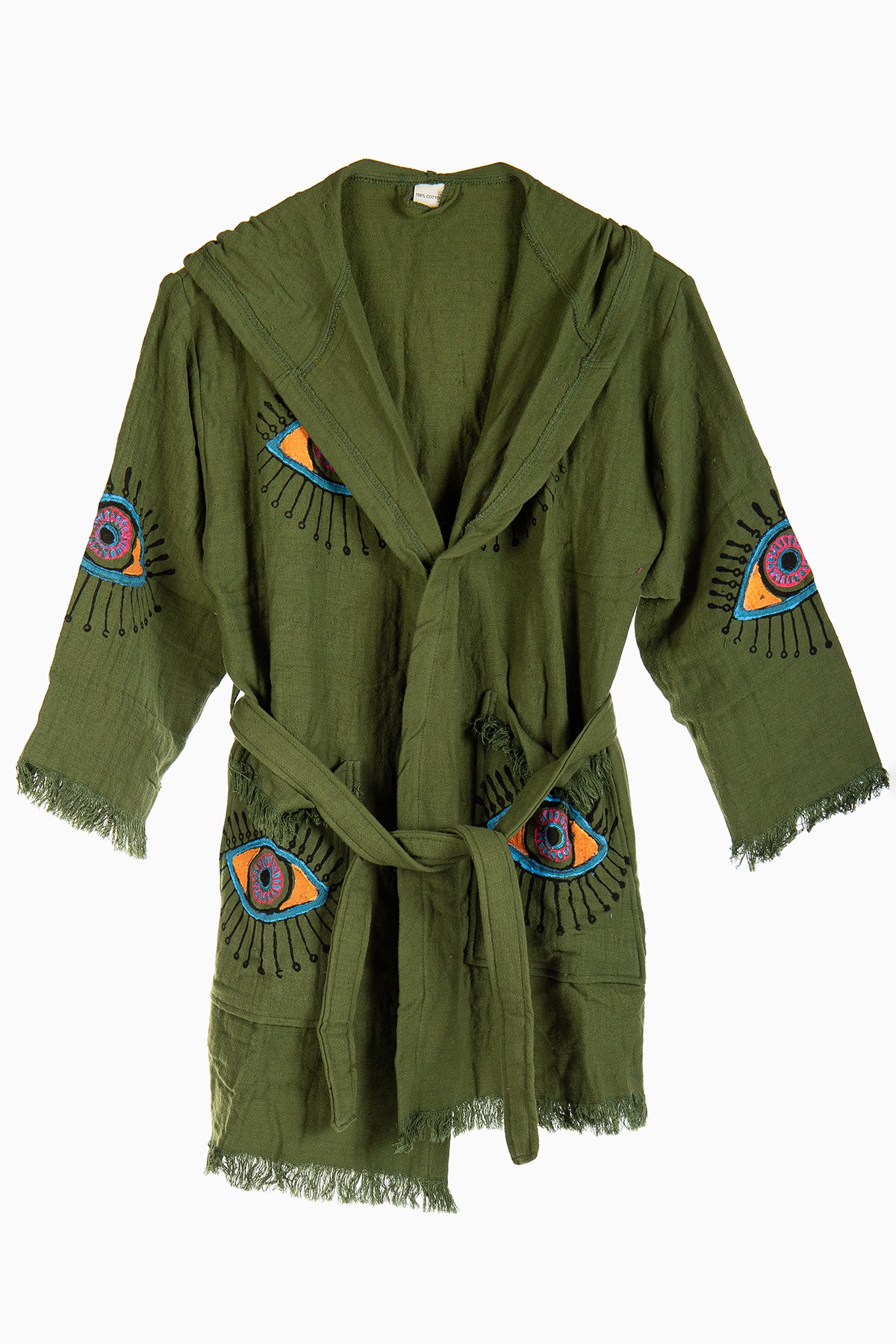 Aria - Sage Green Handmade Hooded Kimono