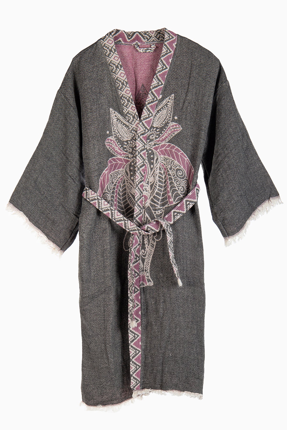 Astrid - Gray Elephant Handmade Kimono