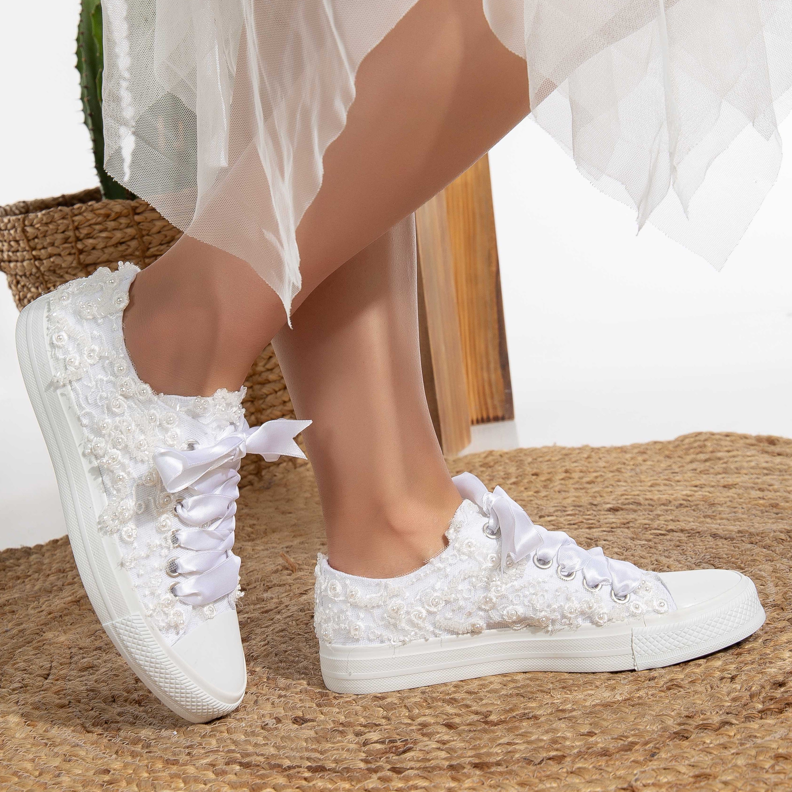 White Wedding Lace Sneakers, Bridal Lace Sneakers, Lace Wedding Sneakers, White Bridal Sneakers, Wedding Sneakers with Lace, Lace Bridal Shoes, Comfortable Wedding Sneakers, White Lace Bridal Footwear, Lace Sneakers for Brides, Elegant Wedding Sneakers