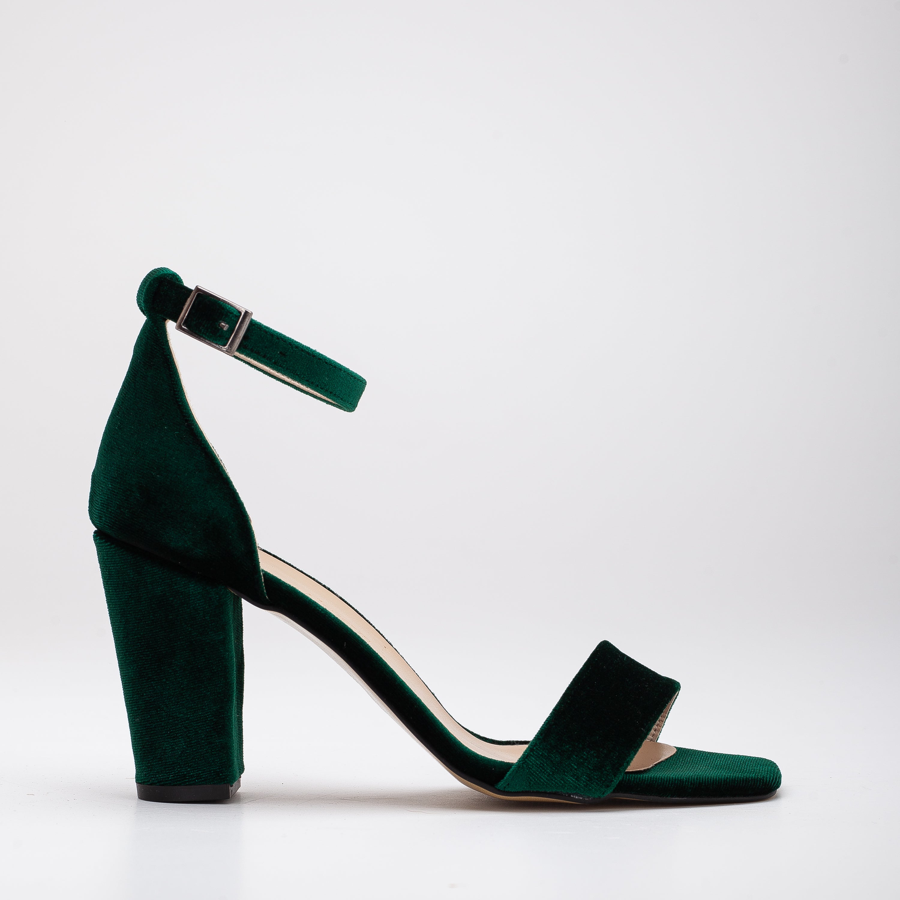 green velvet high heels, open toe shoes, pearl heel detail, women's shoes, elegant footwear, luxury heels, special occasion shoes, stylish sandals, fashion shoes, party shoes
