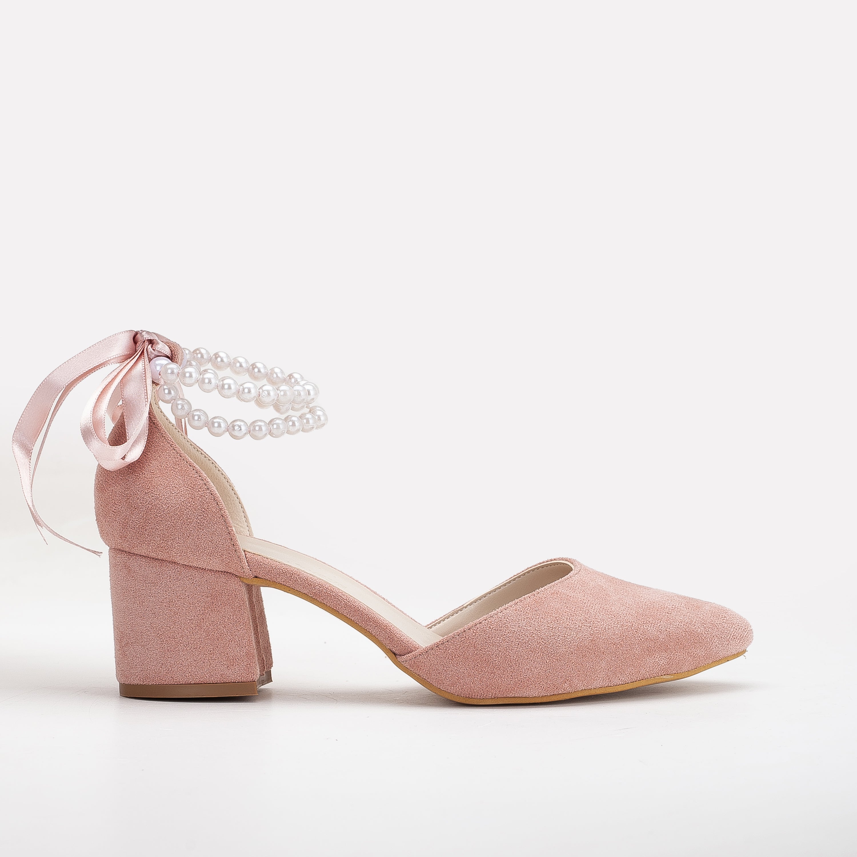 Miranda - Dusty Pink Shoes with Pearls