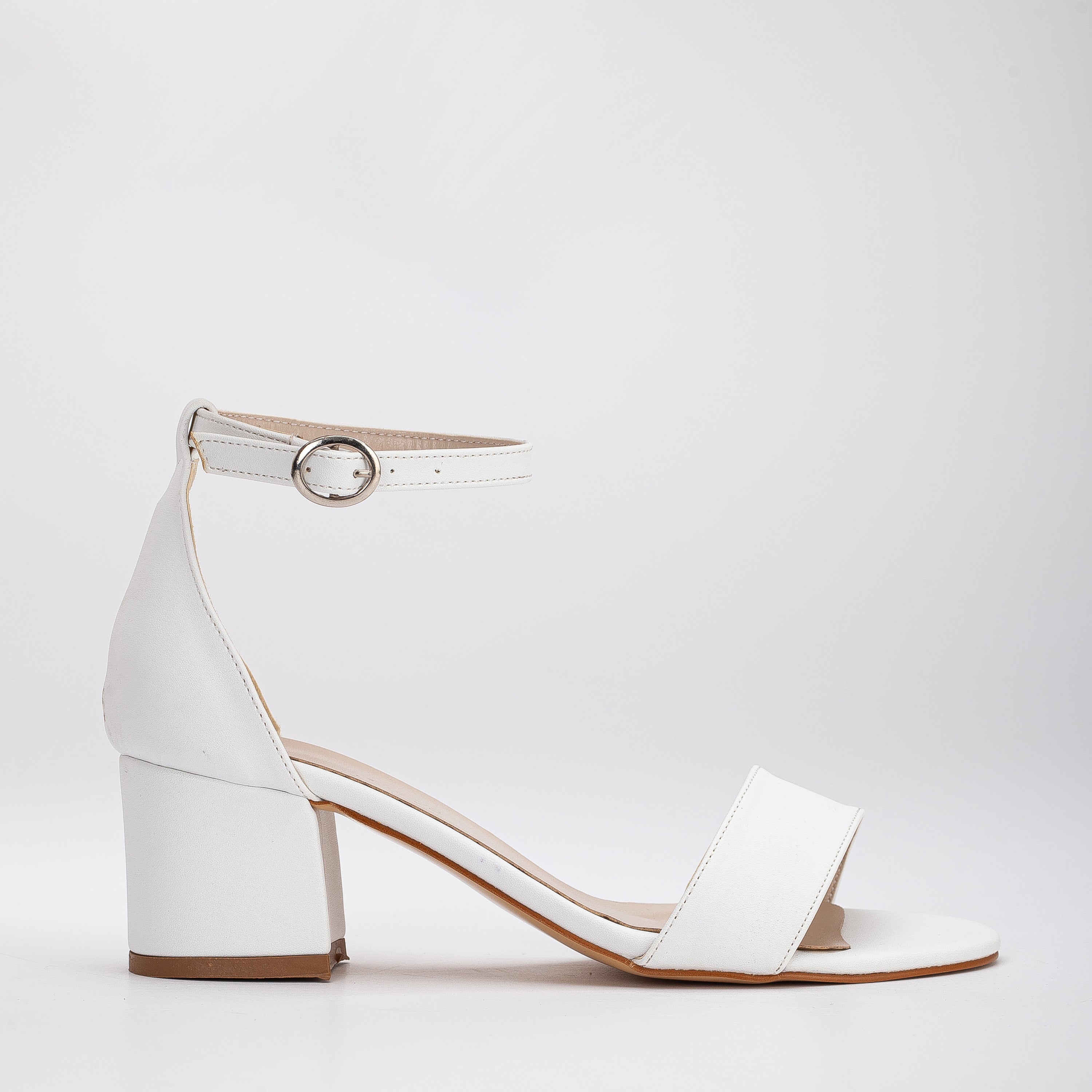 Hera - White Wedding Sandals with Ribbon