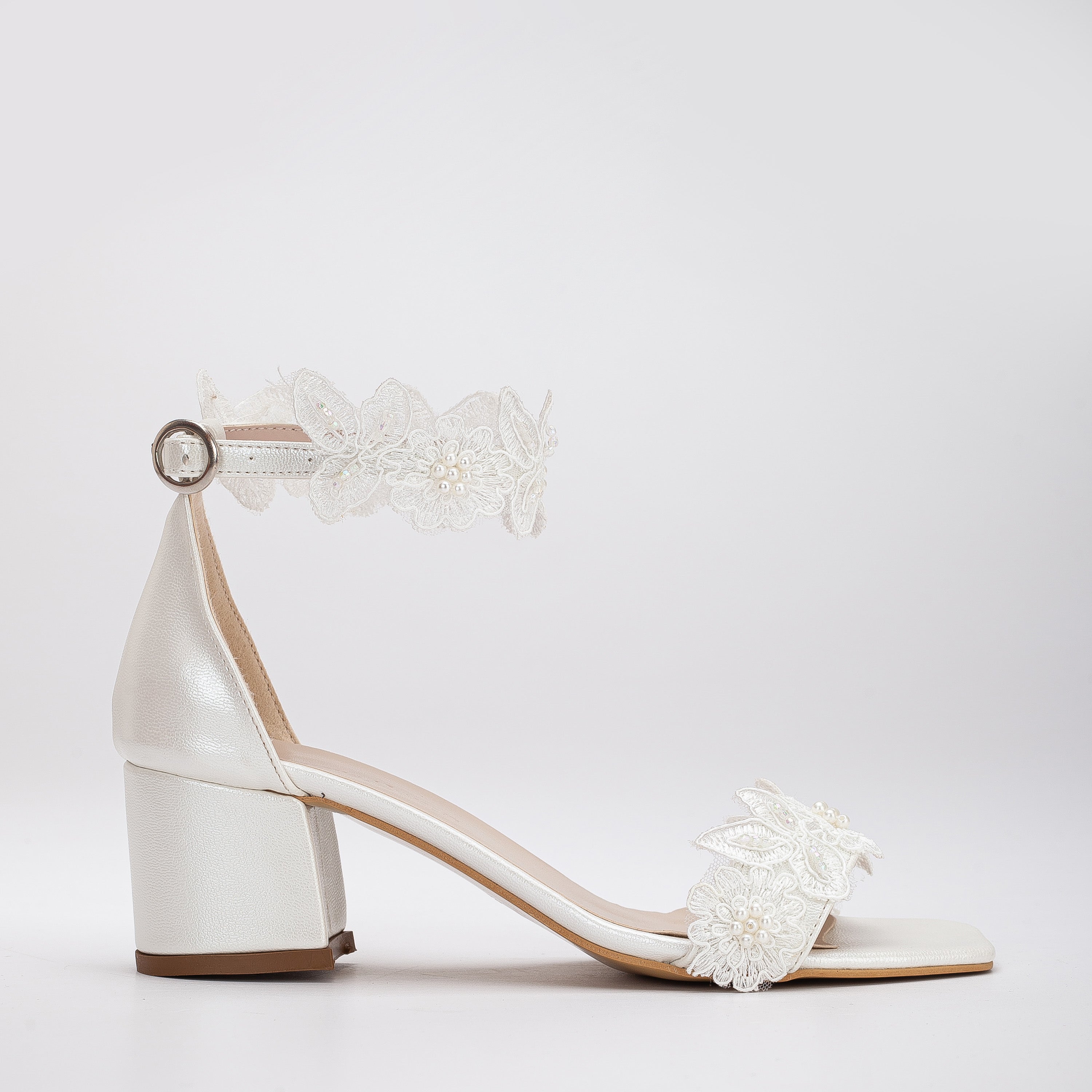 White Lace Wedding Shoes, White Heels, White Bride Shoes, Wedding Shoes, White Low Heel Sandals