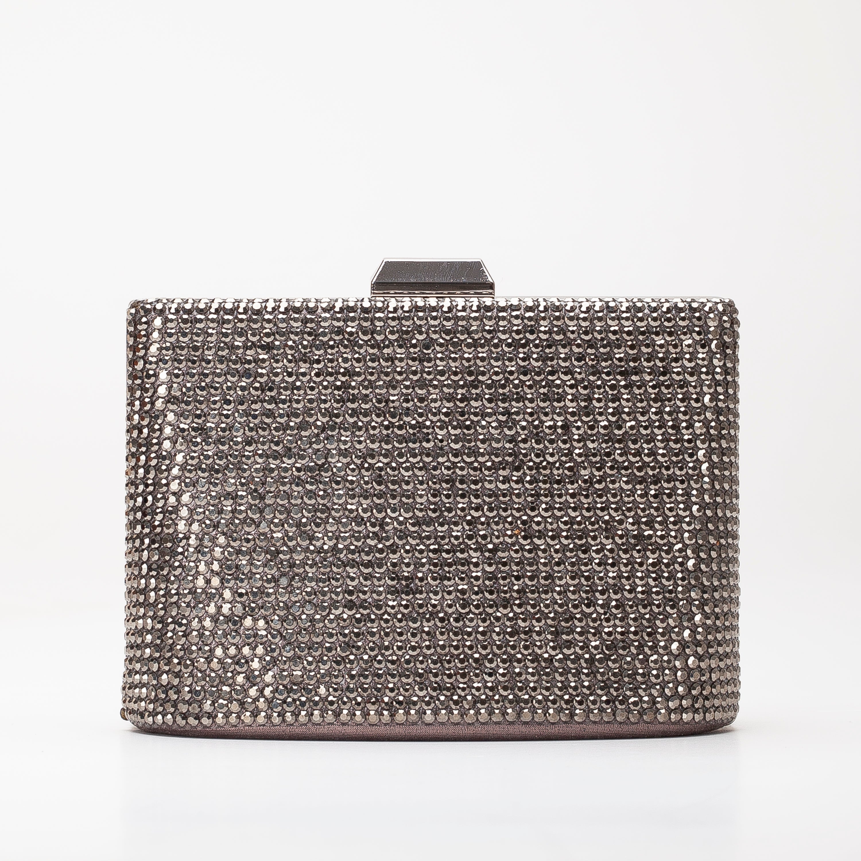 Marla - Grey Silver Glitter Evening Clutch