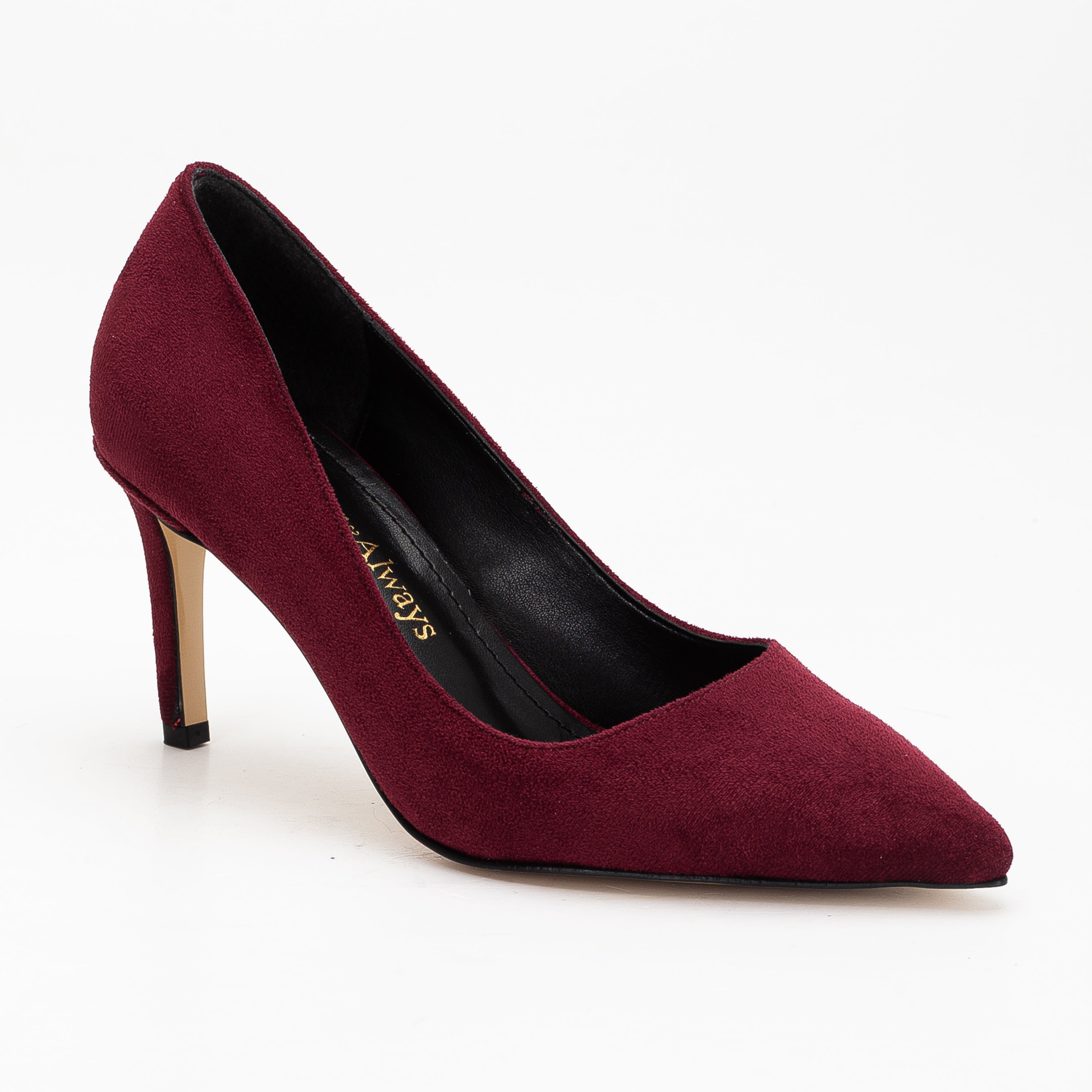 Perla - Burgundy Suede Pointed Toe Stiletto Pump