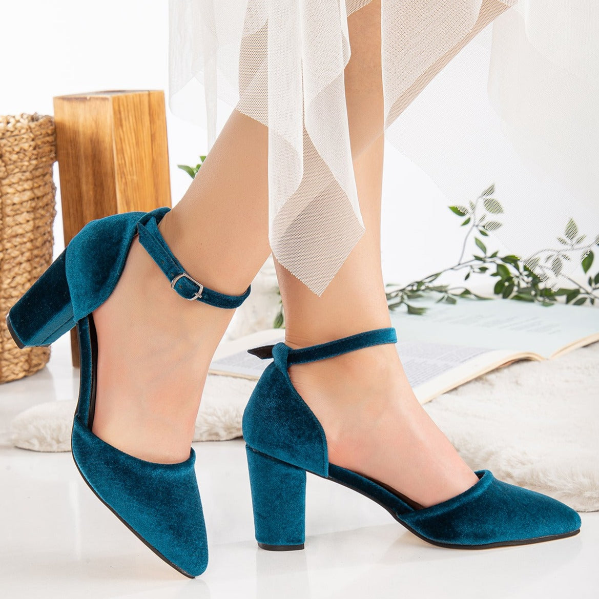 Blue Velvet Shoes, Wedding Shoes, Teal Blue Velvet Shoes, Wedding Heels, Blue Velvet Heels for Bride, Blue Bridal Heels, Blue Block Heels