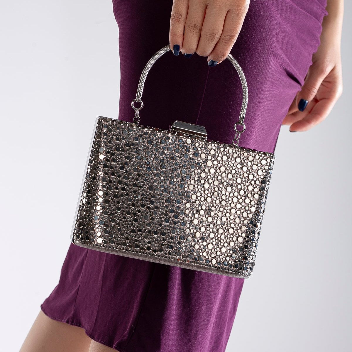 Alba - Gray Sequins Clutch