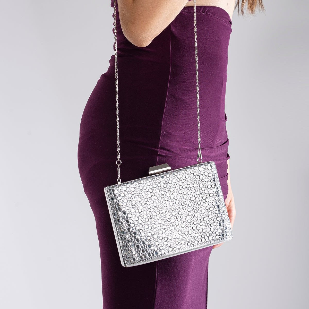 Marla - Silver Sequin Evening Clutch