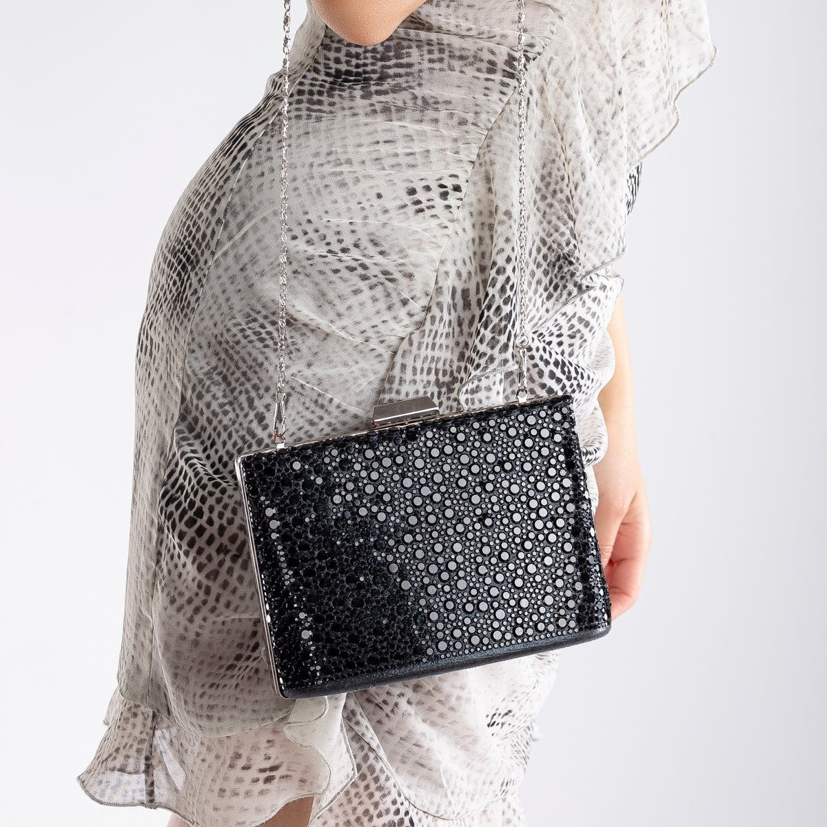 Alba - Black Sequins Clutch