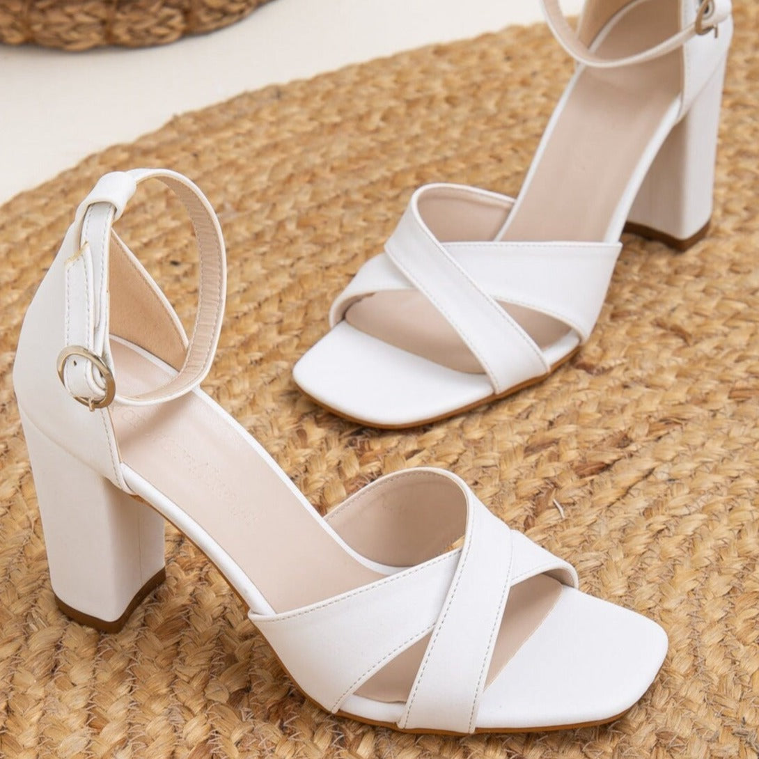 White Wedding Dress Shoes, White Open Toe Block Heels, Bridal Shoes, Shoes for Bride, White Heels, White Dress Shoes, Wedding Shoes