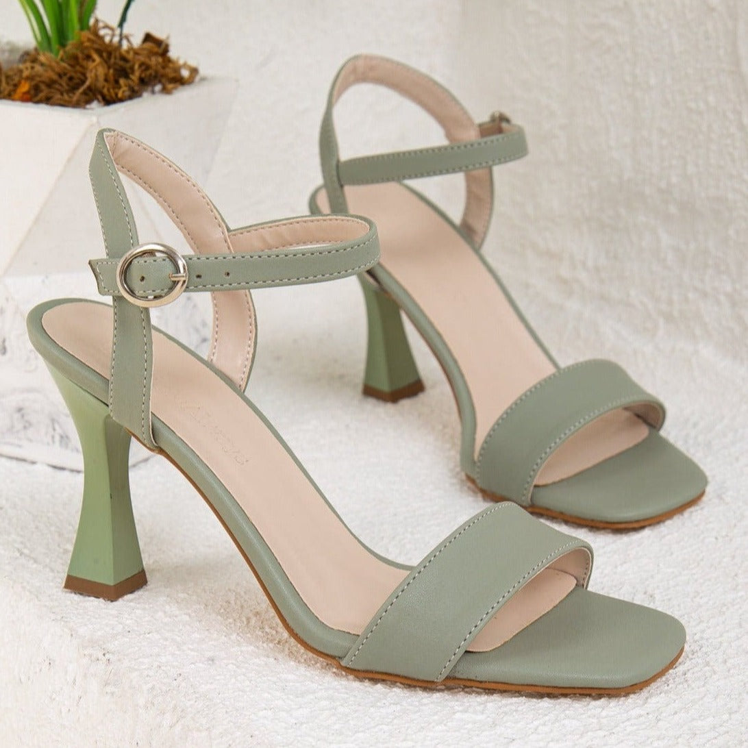 Olive Green Heels, Green Summer Dress Block Heels, Mother of the Bride Shoes, Prom Dress Heels, Green Dress Heels