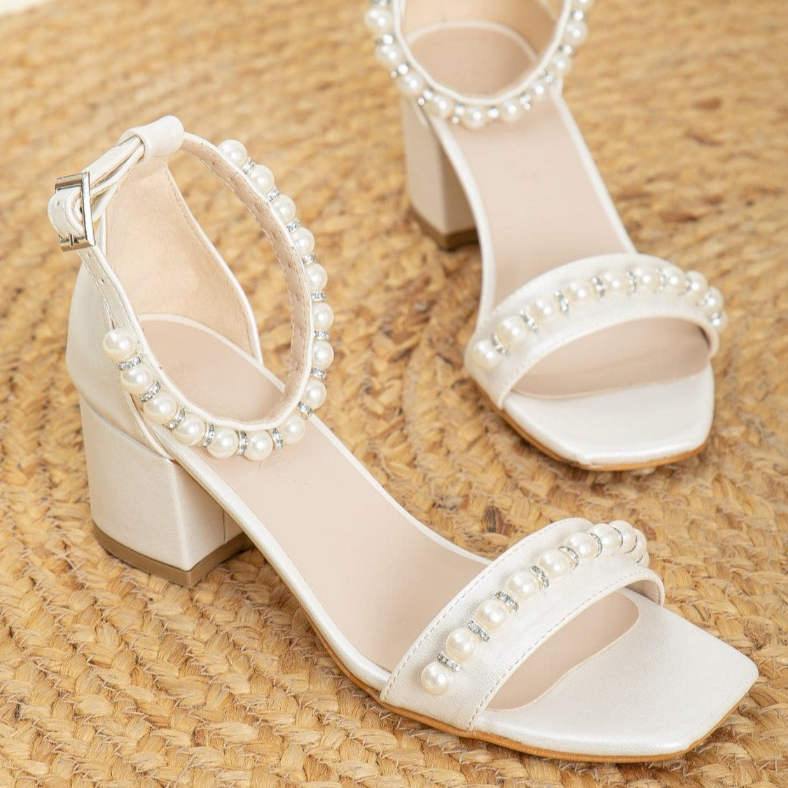 Ivory Wedding Shoes, Bridal Shoes, Block Heels, Pearl Wedding Shoes, Ivory Heels, Ivory Bride Shoes