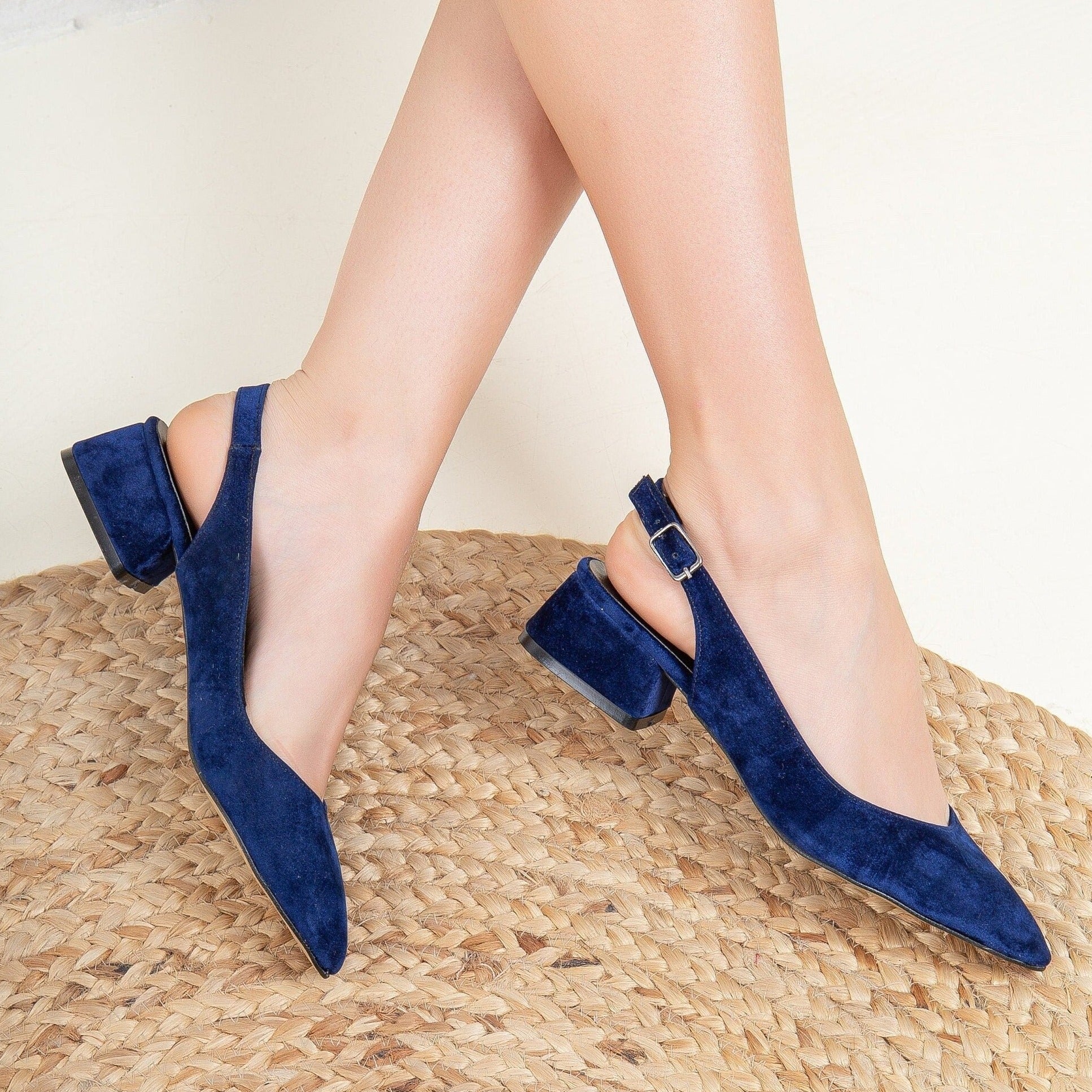 Blue Velvet Shoes, Blue Velvet Heels, Blue Velvet Flats, Blue Wedding Shoes, Blue Slingback Shoes, Blue Bridal Flats, Dark Blue Flats