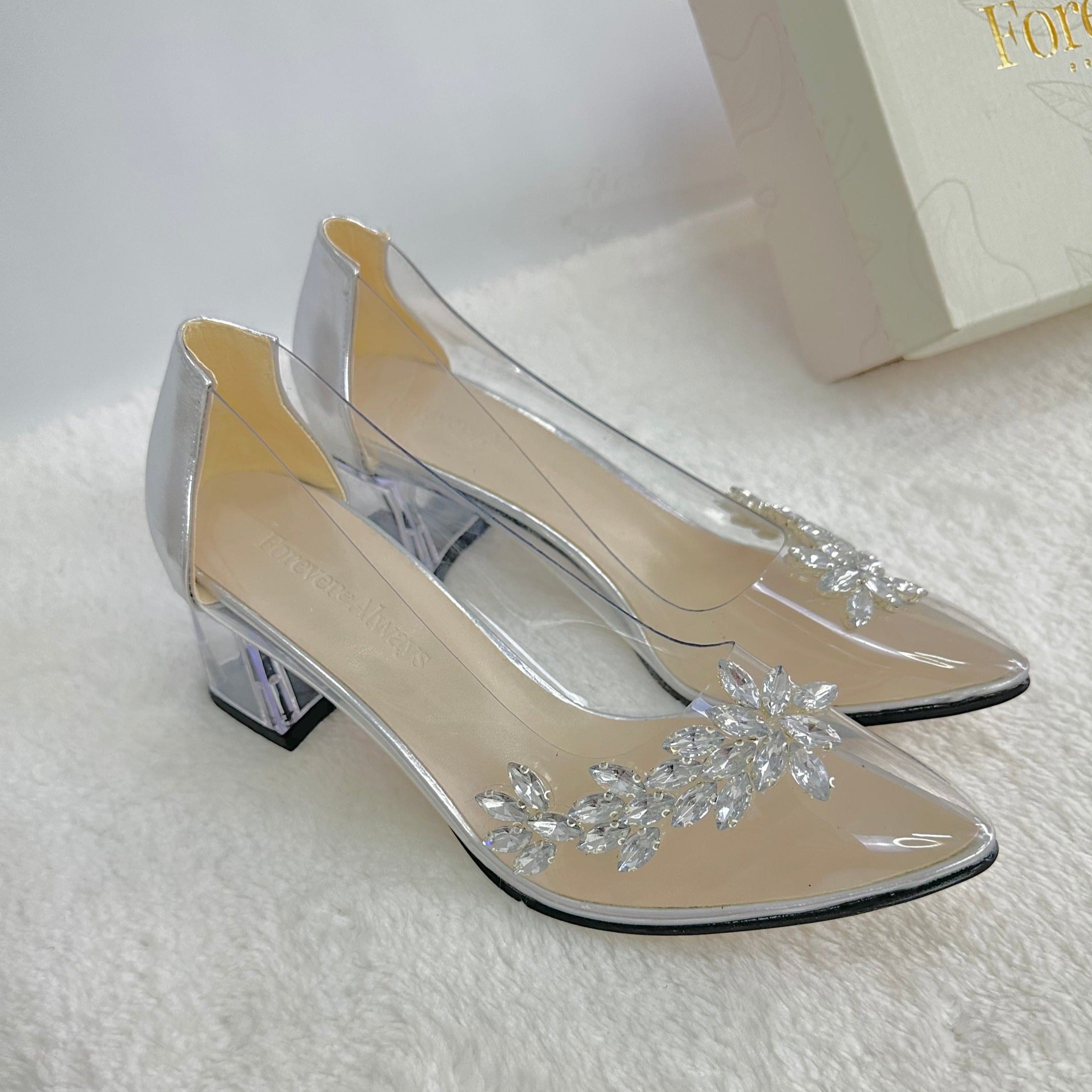 Cinderella Shoes, Princess Wedding Shoes, Transparent Low Heels, Transparent Heels, Transparent Bridal Shoes, Clear Heels, Wedding Shoes